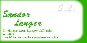sandor langer business card